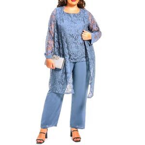 WTJIAPAI Chiffon Pant, Tank Top, Sequin Lace Jacket NWT